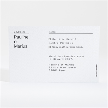 Carton réponse mariage the big day - Dos du carton