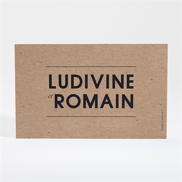 Carton réponse mariage romance vintage - Dos du carton