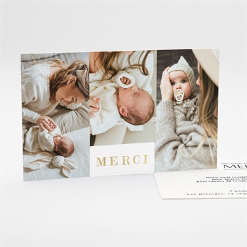 Remerciement naissance initiale en patchwork