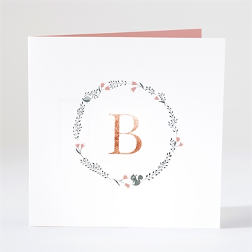 Faire-part naissance campanules et initiales