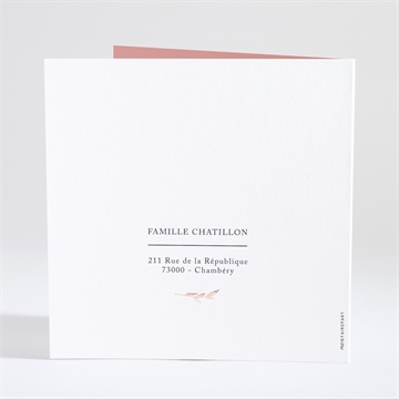 Faire-part naissance campanules et initiales - Dos du faire-part