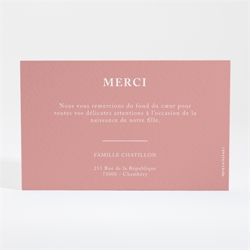 Remerciement naissance campanules et initiales - Dos de la carte