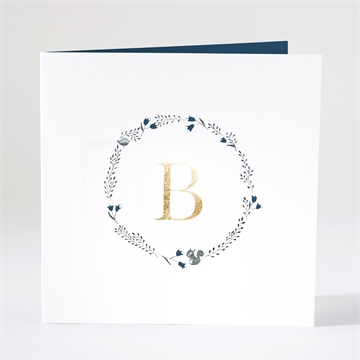 Faire-part naissance initiale couronnée dorure