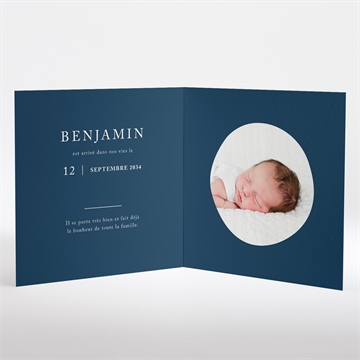 Faire-part naissance initiale couronnée dorure - Intérieur du faire-part