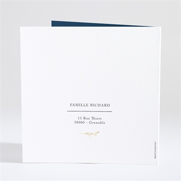 Faire-part naissance initiale couronnée dorure - Dos du faire-part