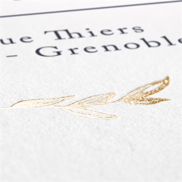 Faire-part naissance initiale couronnée dorure - Détail du dos du faire-part