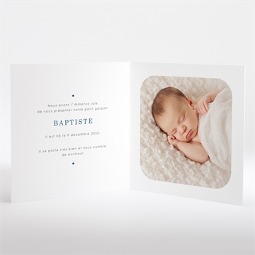 Faire-part naissance argent et aquarelle - Intérieur du faire-part