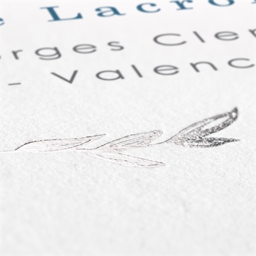 Faire-part naissance argent et aquarelle - Détail du dos du faire-part