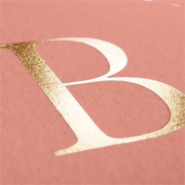 Faire-part naissance rose nude - Marquage à chaud OR