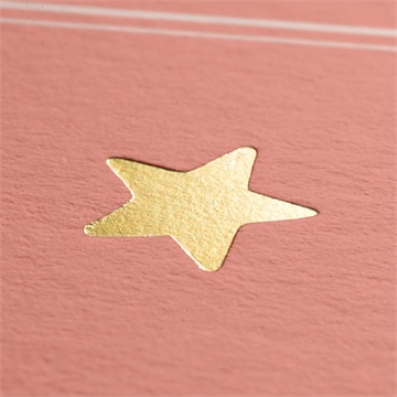 Remerciement naissance rose nude - Marquage à chaud OR