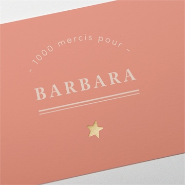 Remerciement naissance rose nude - Détail de la carte