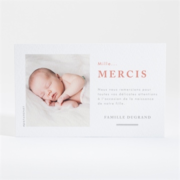 Remerciement naissance rose nude - Dos de la carte