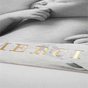 Remerciement naissance découverte pastel - Marquage à chaud OR