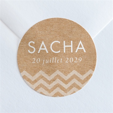 Sticker baptême farandole de kraft