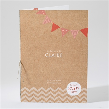 Livret de messe baptême kraft banderole