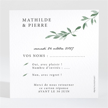 Carton réponse anniversaire de mariage douceurs végétales