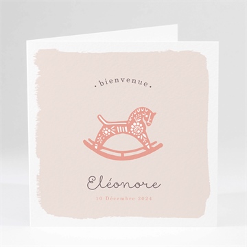 Faire-part naissance cheval à bascule