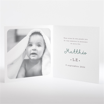 Faire-part naissance petit canasson - Intérieur du faire-part