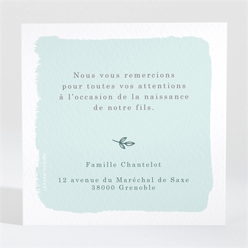 Remerciement naissance petit canasson - Dos de la carte