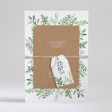 Faire-part mariage feuillage d'été