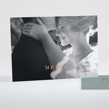 Remerciement mariage vert laurier