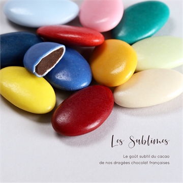 Dragées jaune safran pour communion - chocolat - Différents coloris