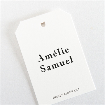 Etiquette mariage main dans la main - Dos de l'étiquette