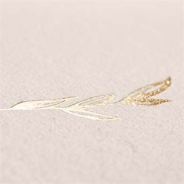 Faire-part de baptême initiales d'or - Détail du dos du faire-part