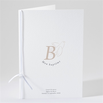 Livret de messe baptême initiales d'or