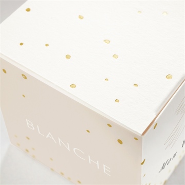 Boîte de dragées baptême initiales d'or - Détail de la boîte