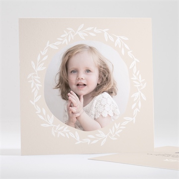 Remerciement baptême initiales d'or