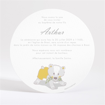 Faire-part de baptême annonce en rondeur ! - Dos du faire-part
