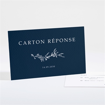 Carton réponse mariage bleu minéral