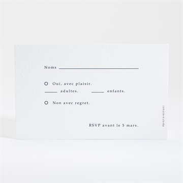 Carton réponse mariage bleu minéral - Dos du carton