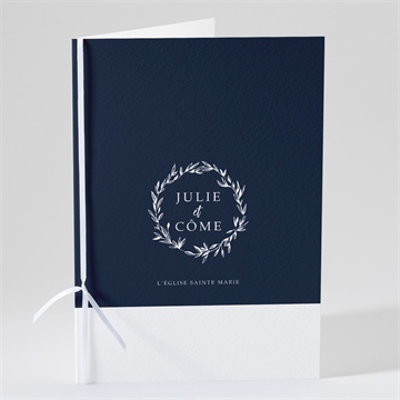 Livret de messe mariage bleu minéral