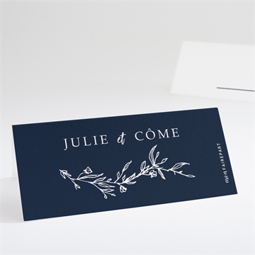 Marque-place mariage bleu minéral