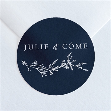 Sticker mariage bleu minéral