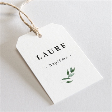 Etiquette baptême décoration végétale