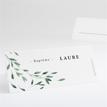 Marque-place baptême décoration végétale