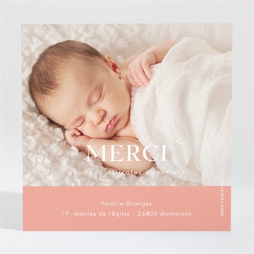 Remerciement naissance simple incrustation