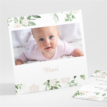 Remerciement naissance design végétal
