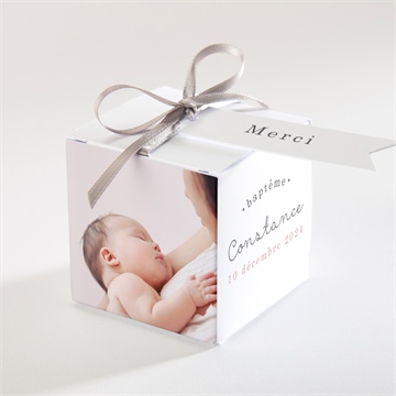 Boîte de dragées baptême profil de colombe sticker