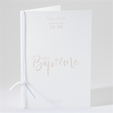 Livret de messe baptême lettre de cuivre