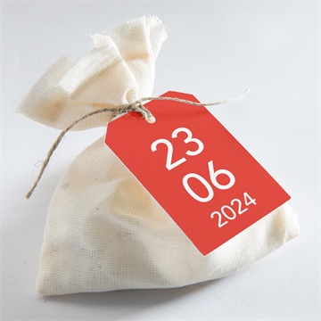 Etiquette mariage empreinte graphique - Mise en situation