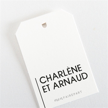 Etiquette mariage empreinte graphique - Dos de l'étiquette