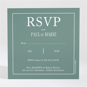 Carton réponse mariage se serrer fort