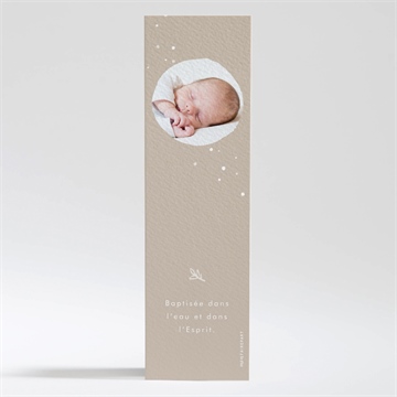 Signet baptême envolée minimaliste - Dos du signet