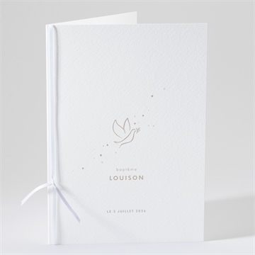Livret de messe baptême envolée minimaliste
