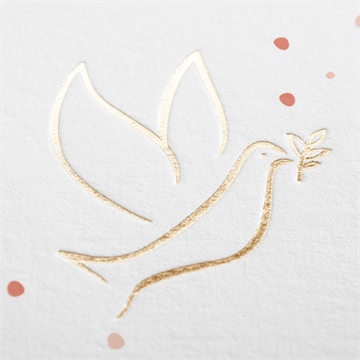 Faire-part communion colombe dorée - Détail du faire-part