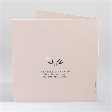 Faire-part naissance couronne pastel - Dos du faire-part